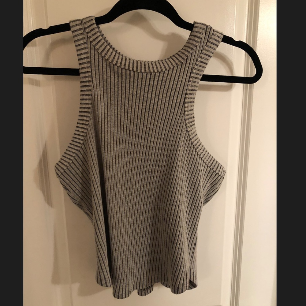 Gray crop top